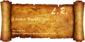 Lenko Renáta névjegykártya